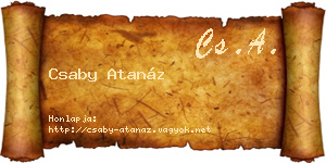 Csaby Atanáz névjegykártya