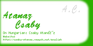 atanaz csaby business card